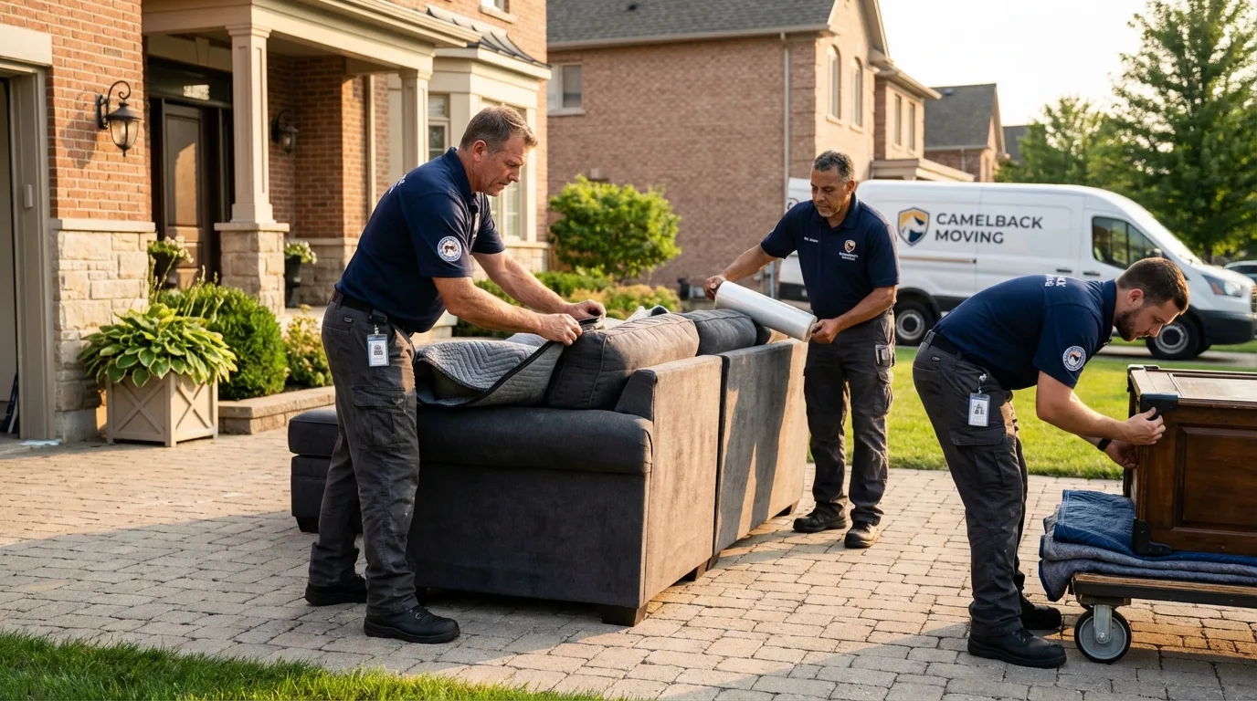 Large estate moving crew wrapping furniture in Star, ID